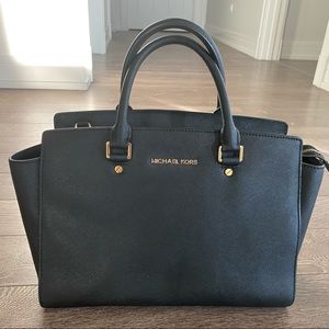 Michael Kors Selma Black Saffiano Leather Satchel